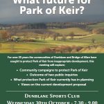 Park of Keir public meeting – Wednesday 30 October