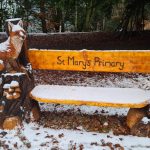New carved benches on Holmehill