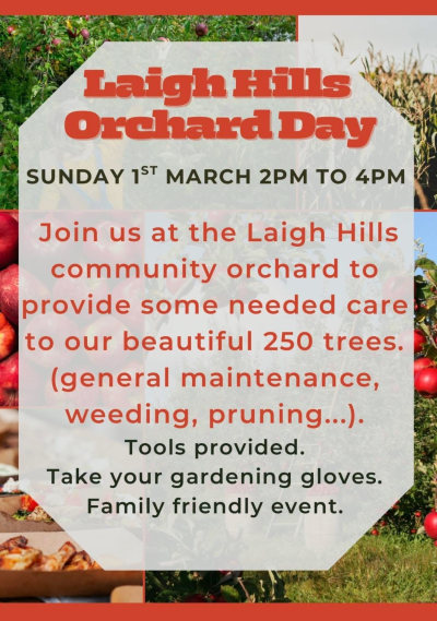 Laigh Hills Orchard Day on Sunday 1 March