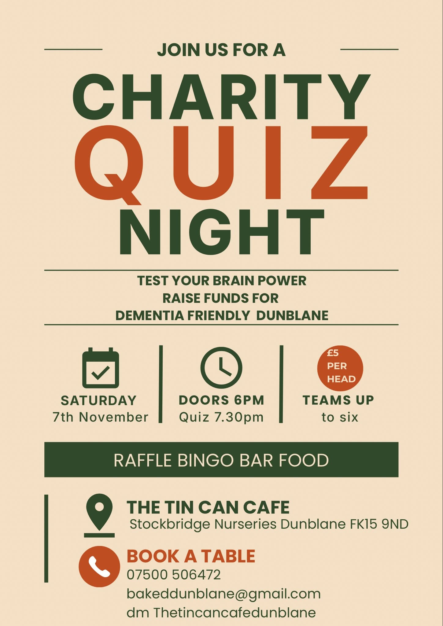 Charity Quiz Night at Tin Can Cafe
