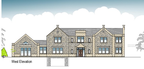 Front elevation of proposed private house